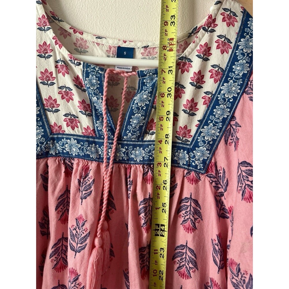 Old Navy Pink Boho Tunic Dress Top block print Small - Picture 9 of 10